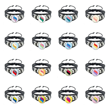 Stylish Leather Snap Bracelet with Evolution Stone – A Unique Gift for Friends and Family,B01