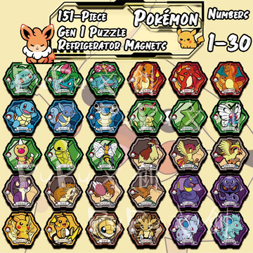 Original Pokémon Magnetic Puzzle DIY Fridge Sticker - Removable Pegboard Decor with Strong Magnet, Cartoon Collectible
