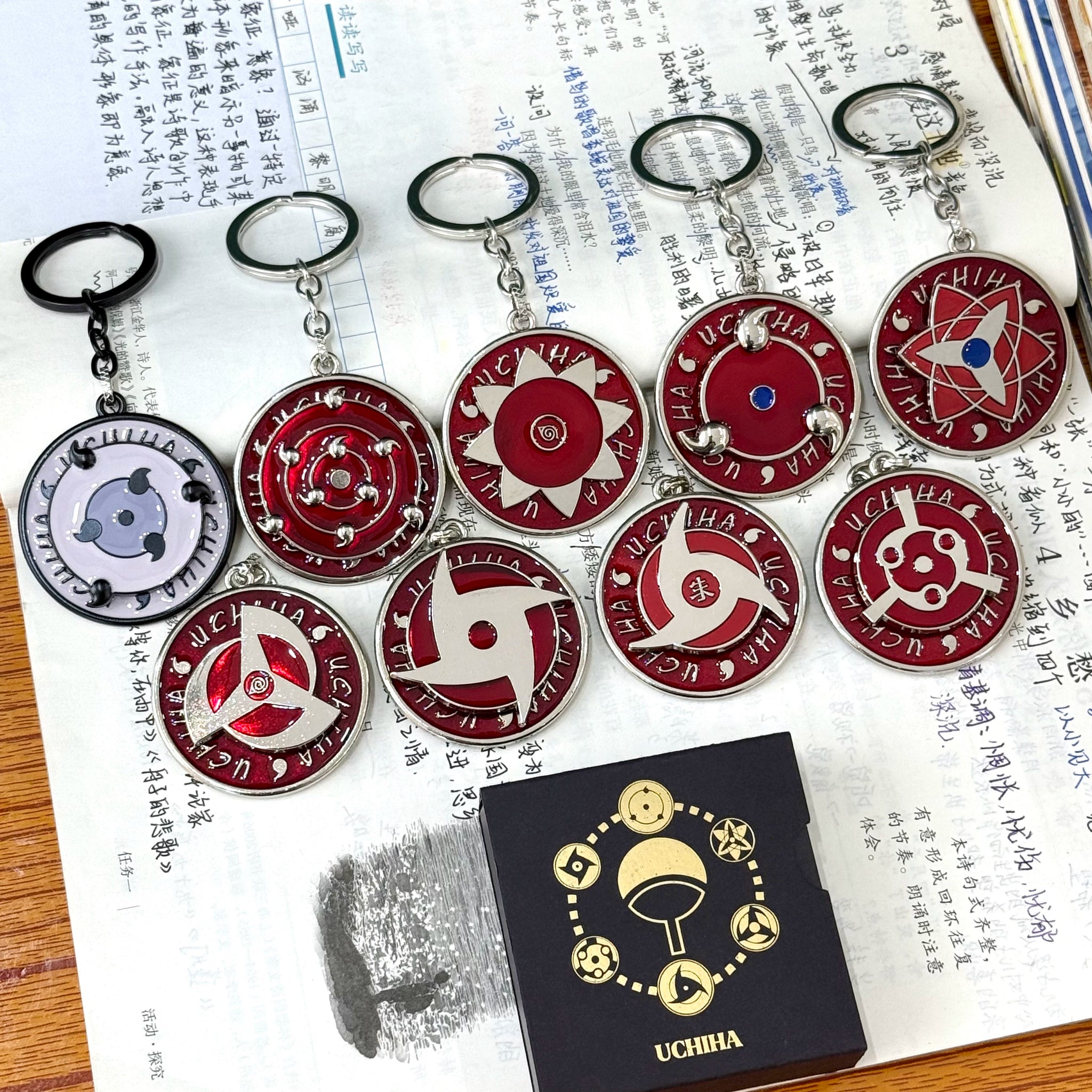 Rotating Cool Stress Relief Eternal Mangekyō Sharingan Keychain, Metal Anime Pendant, Bag Charm, Perfect Small Accessory,002