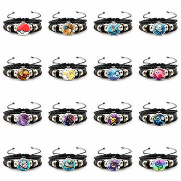 Cute and Magical Black Woven Leather Button Bracelet,A Perfect Gift for Friends and Family,B03