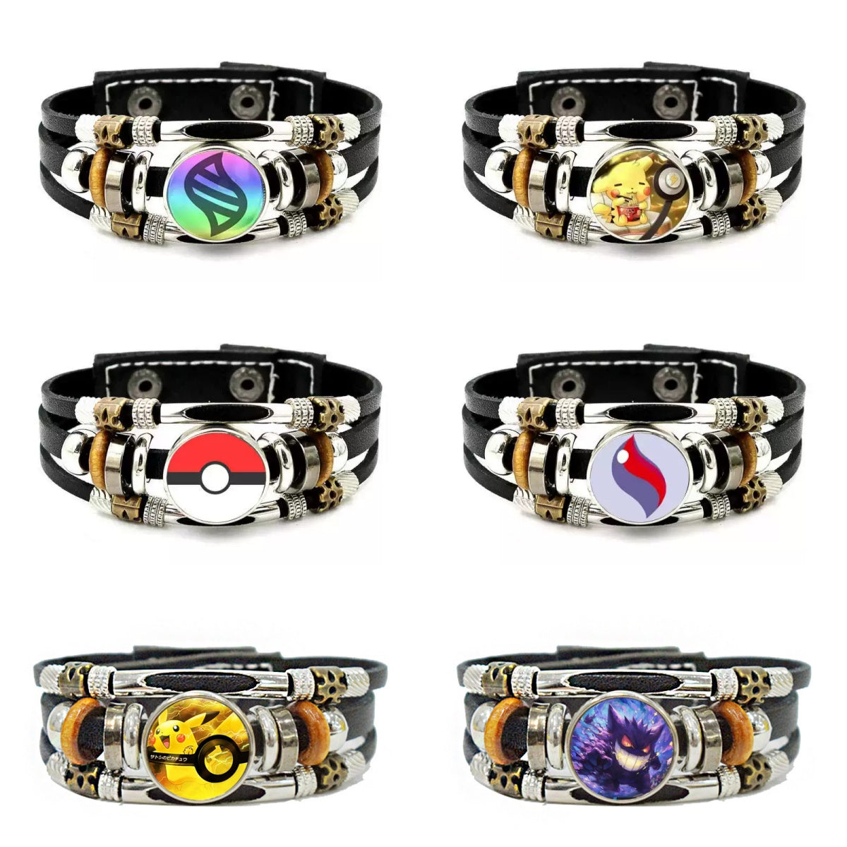 Mega Evolution Stone Bracelet – Pocket Monsters Charm Wristband,Unique Hand Strap,B06