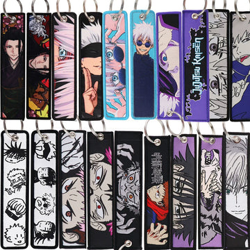 Jujutsu Kaisen Gojo Satoru Woven Lanyard Keychain – Anime Badge Holder & Fabric Strap,014