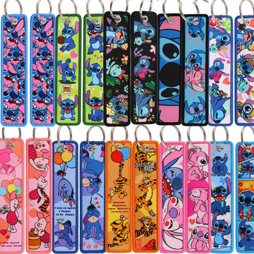 Stitch Cartoon Lanyard Keychain – Woven Fabric ID Badge Holder for Students, Office, Keys,and Accessories,015