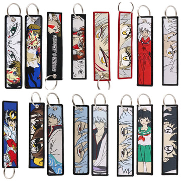 Cartoon Inuyasha Woven Keychain Strap, Ghost Gintama Pendant, Woven Fabric Key Accessories, Fullmetal Alchemist Keychain Charm,004
