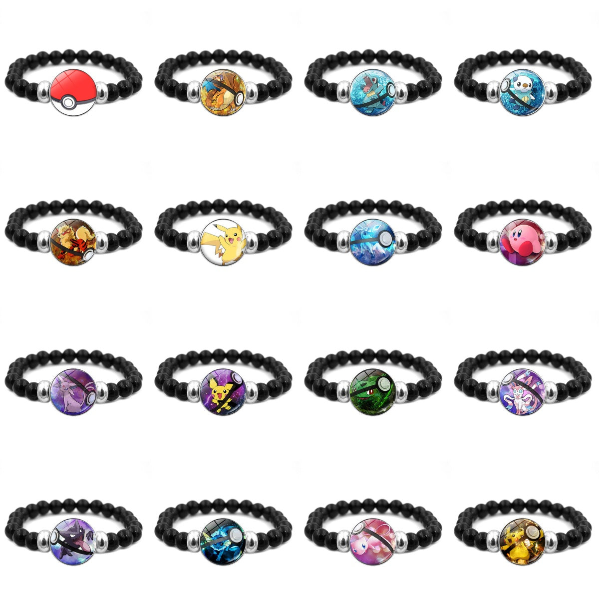 Adorable Black Bead Snap Button Bracelet,A Perfect Gift for Friends and Family,B04