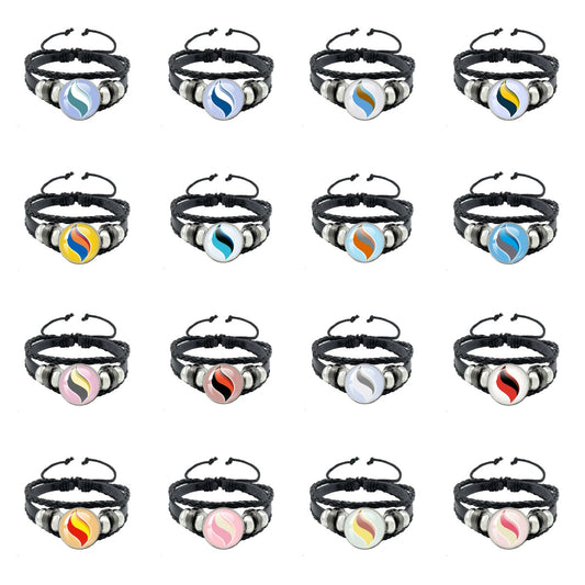 Stylish Leather Snap Bracelet with Evolution Stone – A Unique Gift for Friends and Family,B01