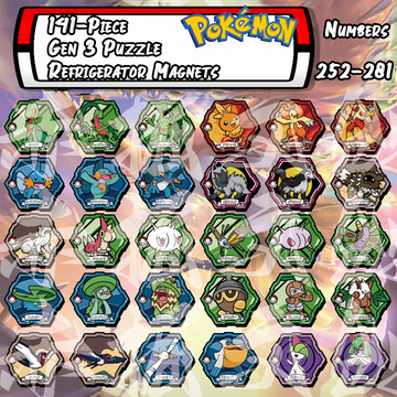 3rd Generation Collectible DIY Magnetic Puzzle Pokémon Refrigerator Magnets - 151-Piece Premium Decor Blind Box Custom Set