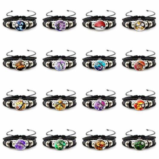 Enchanting Black Woven Leather Bracelet with Button – A Thoughtful Treasure for Fans,B03