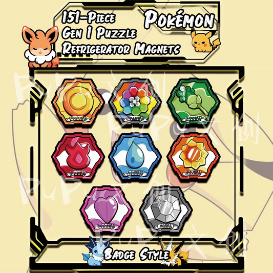Original Pokémon Magnetic Puzzle DIY Fridge Sticker - Removable Pegboard Decor with Strong Magnet, Cartoon Collectible