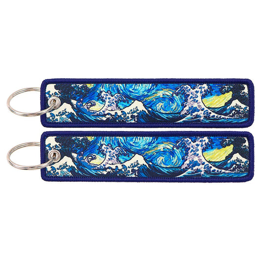 Cartoon Animal Eagle Beak Keychain Pendant,Japanese Style Wave Jacquard Keychain,Keychain with Traditional Chinese Style Lanyard Decoration,005