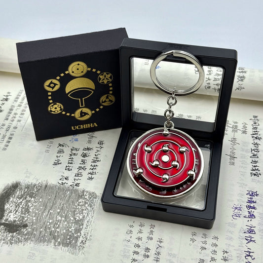 Rotating Cool Stress Relief Eternal Mangekyō Sharingan Keychain, Metal Anime Pendant, Bag Charm, Perfect Small Accessory,002