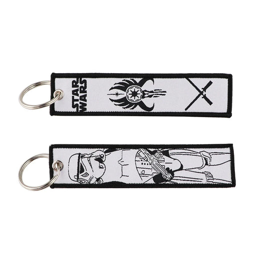 Cartoon Green Monster Woven Label Keychain Lanyard, Planet Bag Charm, Fabric Keychain for Student ID & Campus Decoration,009